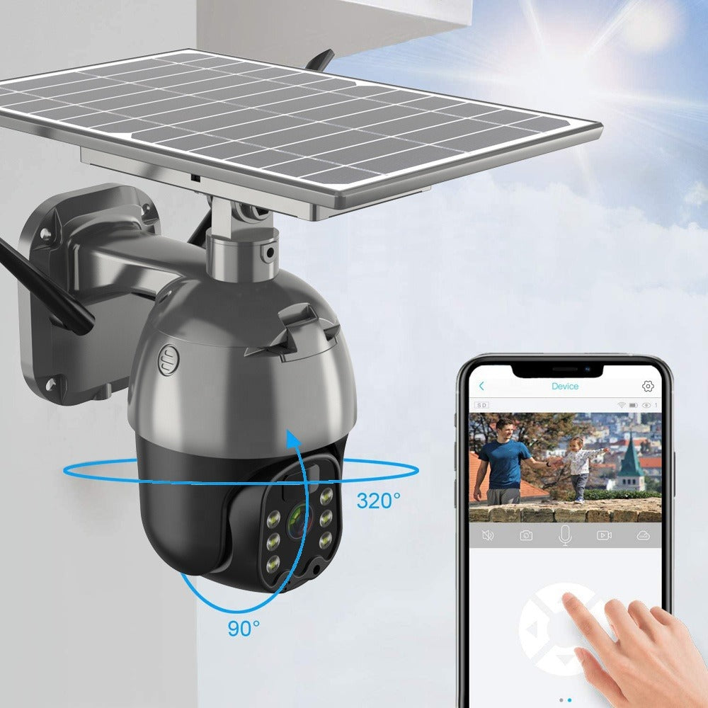 Scacell Wireless Outdoor PTZ Solar Security Camera
